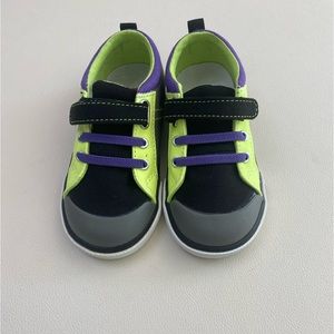 Boys Toddler See Kai Run sneakers size 9. Never worn. Black/Grey/Lime/Purple.